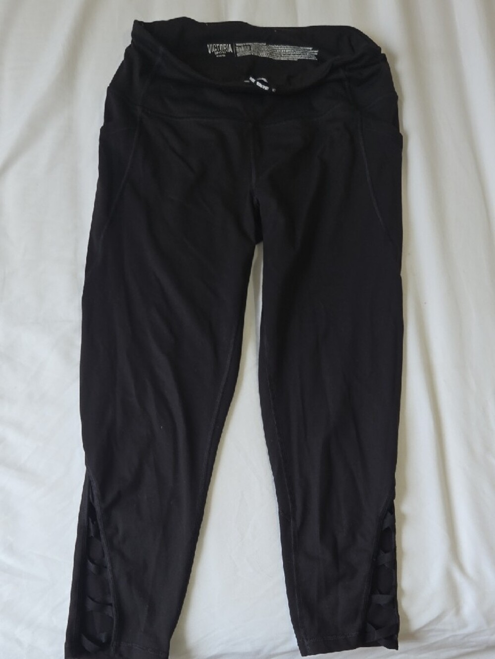 Victoria's Secret Black Victoria Sport Drawstring Leggings
